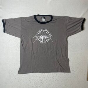 Star Wars X‎ Wing Squadron Ringer T Shirt Mens L Gray Black Rebel Alliance